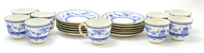 Lot 123 - A set of Royal Crown Derby coffee cups and saucers with blue and white decoration