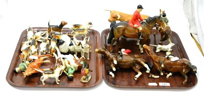 Lot 148 - A large collection of Beswick figures including cattle, hounds, horses (all a.f.)