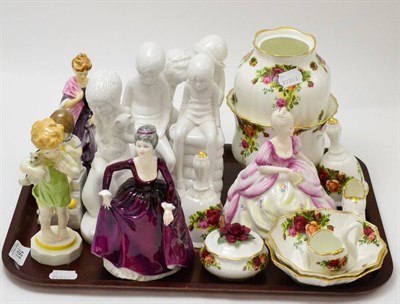 Lot 161 - Royal Worcester figures Saturdays and Wednesdays Child, Worcester figure of a lady, two...