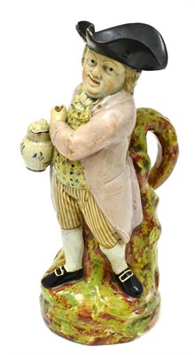 Lot 162 - An 18th century pearlware Toby jug (lacking cover) (a.f.)