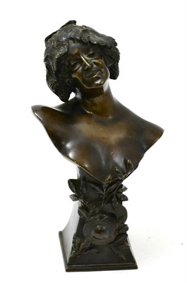 Lot 173 - Alfredo Neri, Italian, dated 1901, bronze bust of 'Autumn'