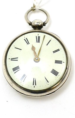 Lot 180 - A silver verge pocket watch, London hallmark 1819