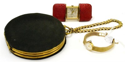 Lot 191 - A 9ct gold lady's wristwatch, a Mappin pocket watch and a Saks of 5th Avenue bag