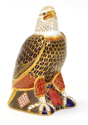 Lot 212 - A Royal Crown Derby paperweight, Bald Eagle (gold stopper)