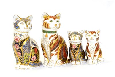 Lot 229 - Four Royal Crown Derby paperweights including: Fireside Cat, Fireside Kitten, Marmaduke and...