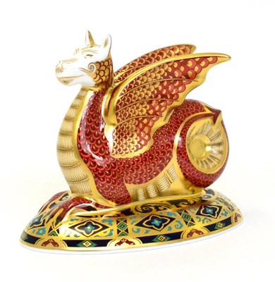 Lot 271 - A Royal Crown Derby paperweight: Wessex Wyvern (20/2000 with gold stopper)