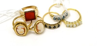 Lot 276 - Six dress rings