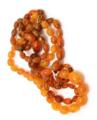 Lot 288 - A group of amber coloured bead necklaces (3)