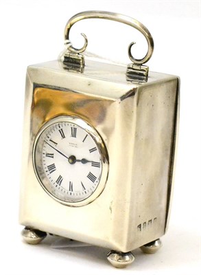 Lot 319 - A miniature silver carriage timepiece