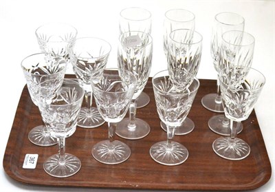 Lot 367 - Seven Waterford Cyrstal Ashling pattern claret wines (5 7/8";) and six Waterford Crystal...