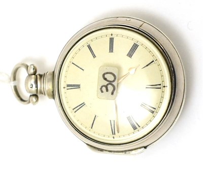 Lot 397 - A silver verge pair cased pocket watch, movement signed Jackson, London