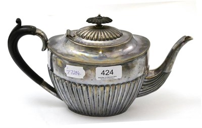 Lot 424 - A silver teapot, maker mark JR