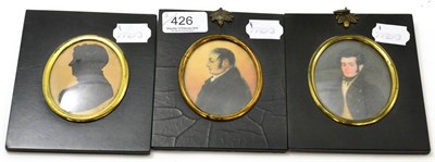 Lot 426 - An oval portrait miniature of T M Hulke (of Deal in Kent), dated 19th May 1827 and inscribed on...