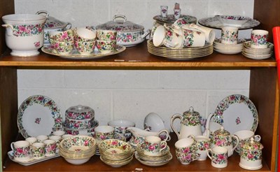 Lot 450 - A large quantity of Crown Staffordshire floral decorated tea and dinner wares