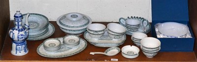 Lot 451 - A Chinese modern dinner service, blue and white bowl and a blue and white Chinese teapot and...