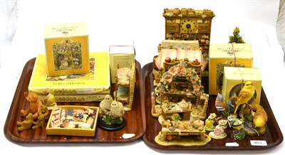 Lot 463 - Royal Doulton Brambly Hedge figures and three Royal Worcester bird figures (two trays)