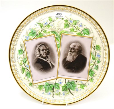 Lot 490 - Victorian charger with photographic images