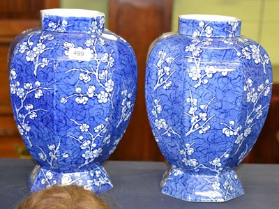 Lot 499 - A pair of Mason's blue and white punus decorated vases