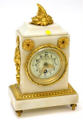 Lot 551 - French mantle clock with gilt metal mounts, enamel painted dial signed A Gouin