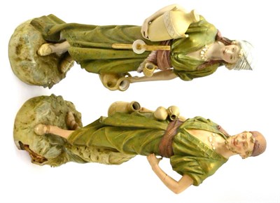 Lot 570 - A pair of Royal Dux figures (a.f)