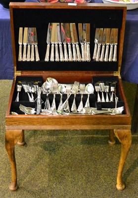 Lot 573 - A silver plated canteen of cutlery