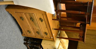 Lot 1014 - A three height chest of drawers, two occasional tables, nest of three oak tables, quantity of...