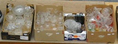 Lot 1068 - A large quantity of 19th century and later cut, pressed and etched glass (in four boxes)