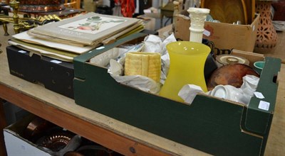 Lot 1071 - Three boxes of ceramics and books