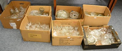 Lot 1080 - Seven boxes of assorted 19th century and later cut and pressed glass