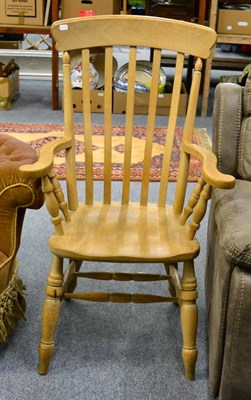 Lot 1099 - Modern pine kitchen armchair