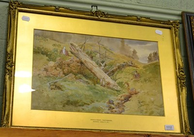 Lot 1112 - Edward Hargitt 'Craigvinean, Perthshire', signed and dated Sep 13.67, watercolour heightened...