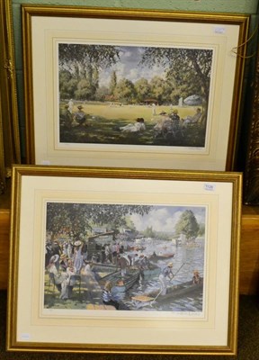 Lot 1126 - Two Sherree Valentine Daines prints, cricket scene and Henley each signed ltd editions