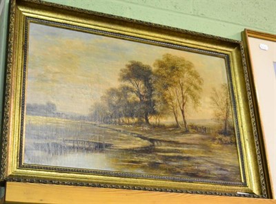 Lot 1135 - An oil on canvas picture, landscape, signed Langstaffe