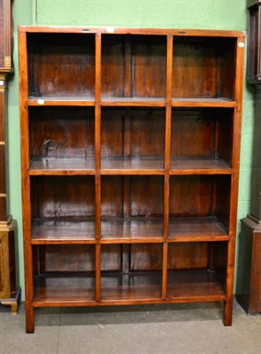 Lot 1168 - An elm twelve section Chinese bookcase/cabinet