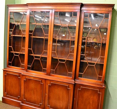 Lot 1179 - Mahogany breakfront bookcase