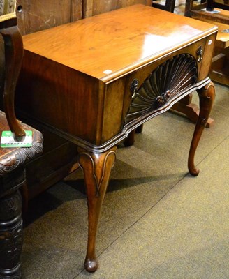 Lot 1194 - Circa 1920's walnut canteen table with cabriole legs and carved detail to front of drawer