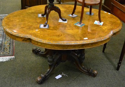 Lot 1211 - Victorian burr walnut and marquetry inlaid breakfast table