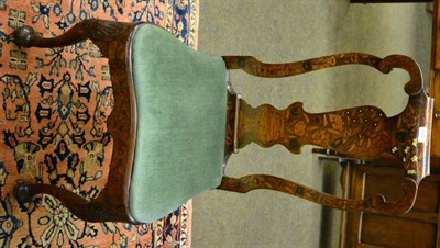 Lot 1213 - An 18th century Dutch marquetry inlaid dining chair with drop-in seat