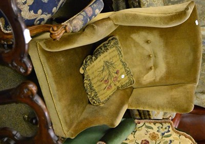 Lot 1225 - A Victorian wingback chair