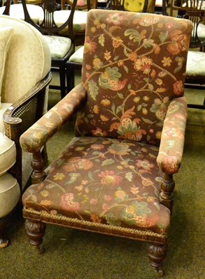 Lot 1235 - A Victorian oak armchair