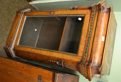 Lot 1280 - Victorian walnut pier cabinet with glazed door