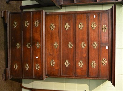 Lot 1285 - George III mahogany chest on chest with fluted pilasters