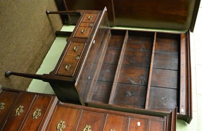 Lot 1286 - A Georgian oak dresser and later rack