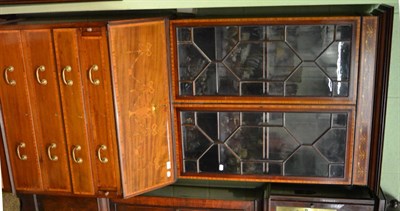 Lot 1299 - Edwardian mahogany and satinwood banded bureau bookcase with astragal glazed doors