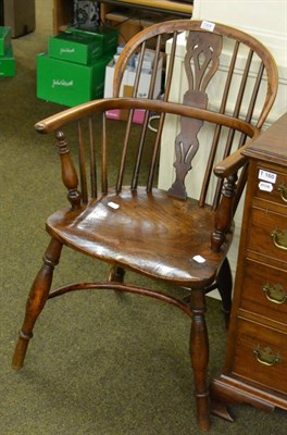 Lot 1304 - A 19th century Windsor armchair with crinoline stretcher