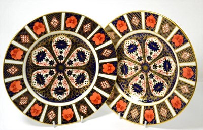 Lot 24 - Two Royal Crown Derby Imari pattern plates