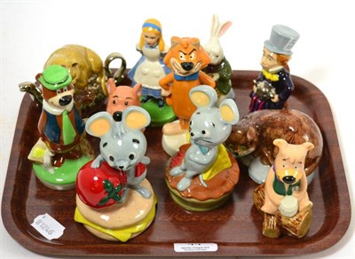 Lot 44 - Wade Alice in Wonderland set (Alice, Mad Hatter, White Rabbit, Dormouse, Cheshire Cat) and Wade...