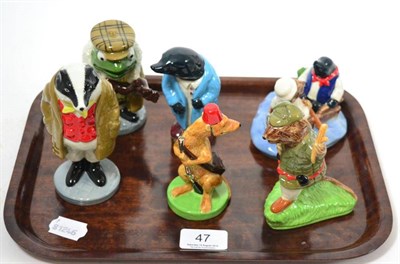 Lot 47 - Wade Wind in the Willows set (Toad of Toad Hall, Mole, Ratty, Badger, Weasel and Mole in a...