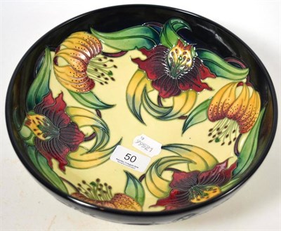 Lot 50 - A modern Moorcroft Anna Lily pattern bowl, designed by Nicola Slaney, impressed factory marks, 25cm