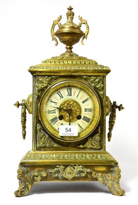 Lot 54 - A French gilt metal striking mantel clock
